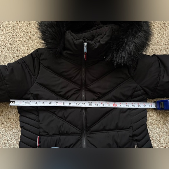 Tommy Hilfiger Quilted Hooded Faux Fur Long Parka Puffer Jacket Size Large - Picture 11 of 15